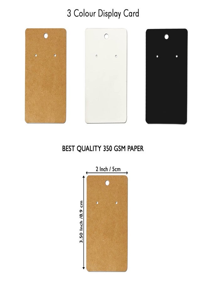 DEEPTAGS Jewellery Display Cards for Bracelet, Necklace, Jewelry in Black|Brown|White, 150 PCS (50 Each) - Image 2